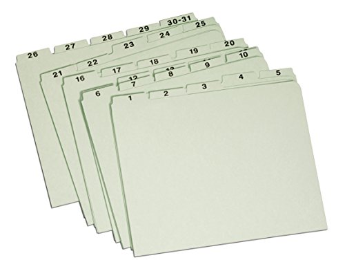 Product Cover Globe-Weis/Pendaflex Pressboard File Guides, Vertical, Letter Size, 1-31 Index, Light Green, (31PX91)