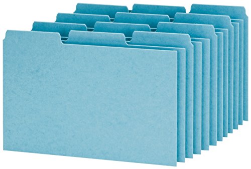 Product Cover Oxford Index Card Guides with Blank Tabs, 4 x 6 Inches, 1/3 Cut Tabs, Blue, 100 per Box (P413)