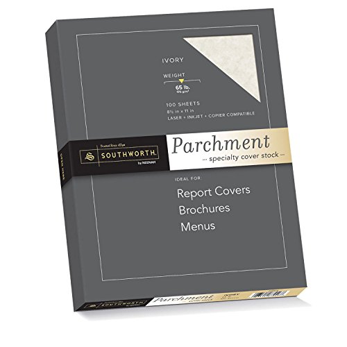 Product Cover Southworth Parchment Specialty Cover Stock, Ivory, 65 Pounds, 100 Count (Z980CK)