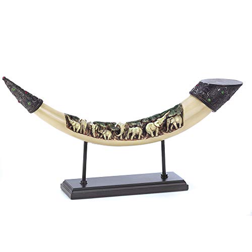 Product Cover Lucky Elephants Tusk Sculpture Ivory African Art Decor