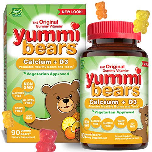 Product Cover Yummi Bears Vegetarian Calcium + Vitamin D3 Gummy Vitamin Supplement for Kids, 90 Gummy Bears