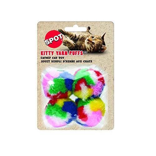 Product Cover SPOT Kitty Yarn Puffs Colorful Woolen Yarn Cat Toy Contains Catnip 1.5