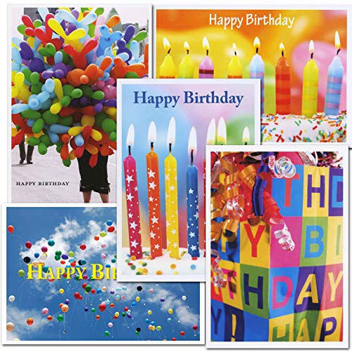 Product Cover Birthday Card Assortment, 2 Each of 5 Designs Boxed 10 Cards & env Made in USA by CroninCards