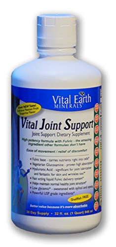 Product Cover Vital Joint Support 32 Fl. Oz - Shellfish Free - High Potency Liquid Formula with Hyaluronic Acid, MSM, Chondroitin, Glucosamine, and Fulvic Minerals, by Vital Earth Minerals (Previously Gluco Matrix)