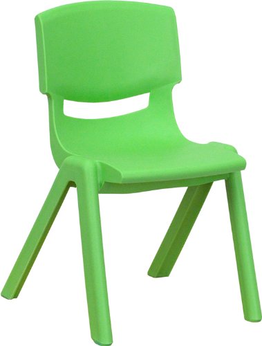 Product Cover Flash Furniture Green Plastic Stackable School Chair with 12'' Seat Height