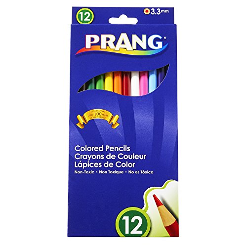 Product Cover Prang Thick Core Colored Pencils, 3.3 Millimeter Cores, 7 Inch Length, Assorted Colors, 12 Count (22120)