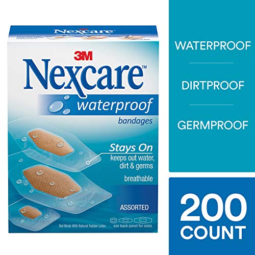 Product Cover Nexcare Waterproof Clear Bandage Assorted Sizes, 50-Count Packages (Pack of 4)