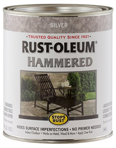 Product Cover Rust-Oleum 7213502 Hammered Metal Finish, Silver, 1-Quart (Packaging may vary)
