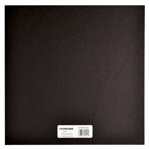 Product Cover Grafix Medium Weight 12 Inch by 12 Inch Chipboard Sheets, Black 25/Package