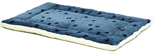 Product Cover Reversible Paw Print Pet Bed in Blue / White, Dog Bed Measures 45.2L x 28W x 3.8H for X-Large Dogs, Machine Wash