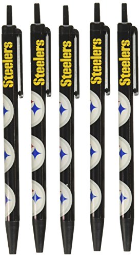 Product Cover NFL Pittsburgh Steelers Disposable Black Ink Click Pens, 5-Pack