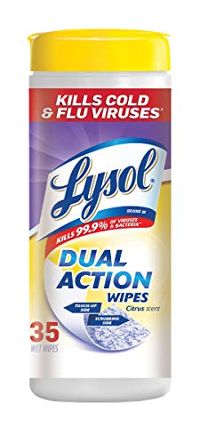 Product Cover Lysol Dual Action Disinfecting Wipes, Citrus, 35 ct (Pack of 3)