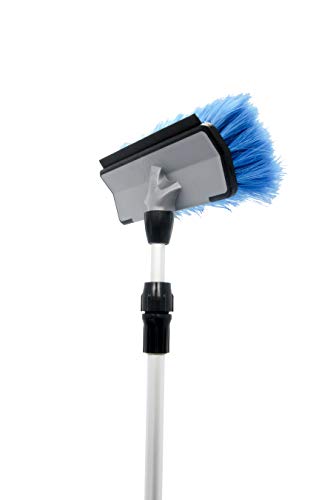 Product Cover Camco RV Flow-Through Wash Brush with Adjustable Handle and Integrated Squeegee (43633)