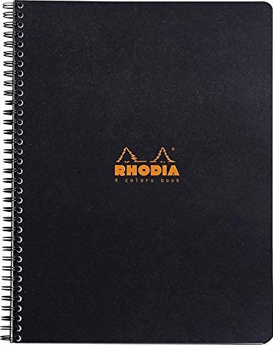 Product Cover Rhodia 4 Color Book - Lined w/margin 80 sheets - 9 x 11 3/4 - Black Cover