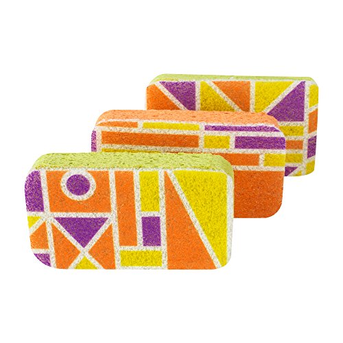 Product Cover Casabella Cellulose Scrub Sponges, Plum, Lime and Orange Print , 3-Pack
