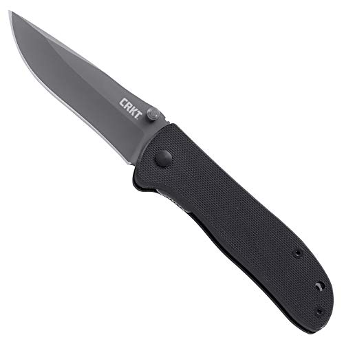 Product Cover CRKT Drifter EDC Folding Pocket Knife: Everyday Carry, Gray Ti Nitride Blade, Thumb Stud Opening, Black G10 Handle, Pocket Clip 6450K