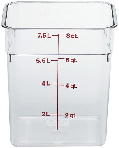 Product Cover Cambro Camwear Polycarbonate Square Food Storage Container, 8 Quart  (This does not come with a lid)