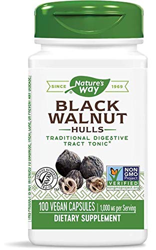 Product Cover Nature's Way Black Walnut Hulls 500 mg per capsule, 100 Vegetarian Caps, Pack of 2