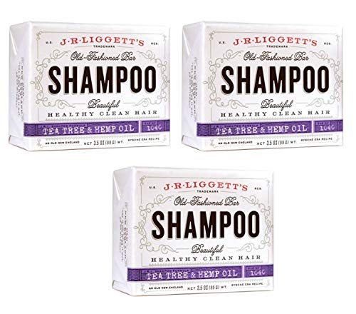 Product Cover J.R.LIGGETT'S All-Natural Shampoo Bars - Original, Tea Tree & Hemp Oil, Jojoba & Peppermint Nourishes Follicles with Antioxidants and Vitamins - Sulfate-Free, Set of Three, 3.5 Ounce Bars