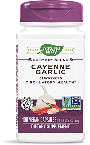 Product Cover Nature's Way Cayenne Garlic, 40,000 HU Potency, 100 Vegetarian Capsules, Pack of 2