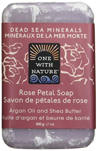 Product Cover One With Nature Rose Petal Dead Sea Mineral Soap, 7 Ounce Bars (Pack of 6)