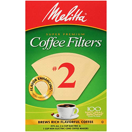 Product Cover Melitta #2 Super Premium Cone Coffee Filters, Natural Brown, 100 Count (Pack of 6)