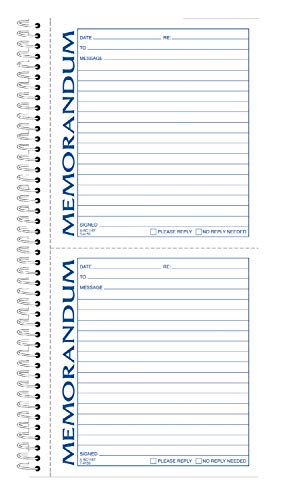 Product Cover TOPS Memorandum Forms Book, 2-Part, Carbonless, 2 Memos per Page, 100 Sets per Book (4150)