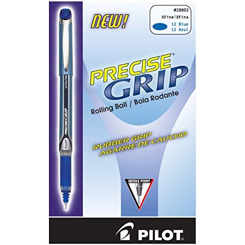 Product Cover PILOT Precise Grip Liquid Ink Rolling Ball Stick Pens, Bold Point, Blue Ink, 12 Count (28902)