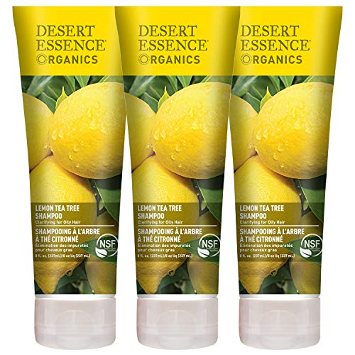 Product Cover Desert Essence Lemon Tea Tree Shampoo - 8 Fl Oz - Pack Of 3 - Removes Excess Oil - Revitalizes Scalp - Strengthens & Protects Hair - Maca Root Extract - Soft, Smooth & More Manageable