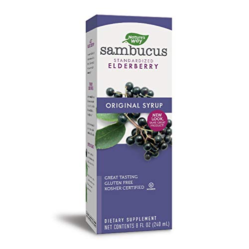 Product Cover Nature's Way Original Sambucus Elderberry Syrup, Herbal Supplements, Gluten Free, Vegetarian, 8 Ounce (Packaging May Vary)