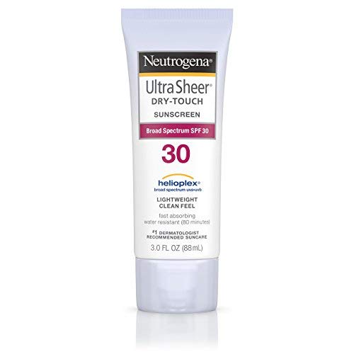 Product Cover Neutrogena Ultra Sheer Dry-Touch Sunscreen Lotion, Broad Spectrum SPF 30 UVA/UVB Protection, Oxybenzone-Free, Light, Water Resistant, Non-Comedogenic & Non-Greasy, Travel Size, 3 fl. Oz(Pack of 2)