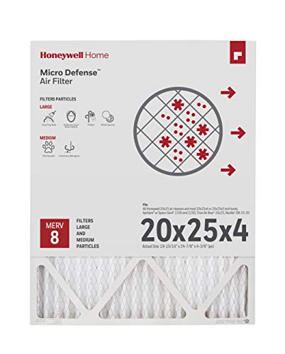 Product Cover Honeywell Home 4-Inch High Efficiency Air Cleaner Filter, MERV 8 Rating, (CF100A1025)