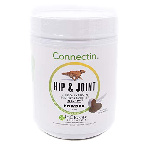Product Cover In Clover Connectin Hip and Joint Powder Supplement for Dogs, Best Patented and Clinically Tested Complete Joint Supplement, Combines Glucosamine, Chondroitin and Hyaluronic Acid with Herbs to Work in 15 Days, 23 oz. (650 gram)