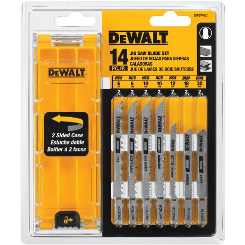 Product Cover DEWALT Jigsaw Blades Set with Case, T-Shank, 14-Piece (DW3742C)