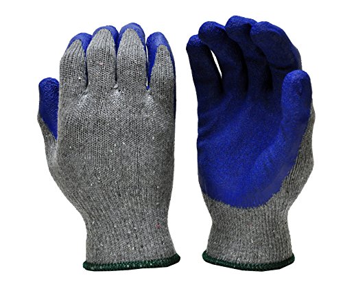 Product Cover G & F 1511M-DZ Rubber Latex Coated Work Gloves for Construction, Blue, Crinkle Pattern, Men's Medium (Sold by dozen, 12 Pairs)