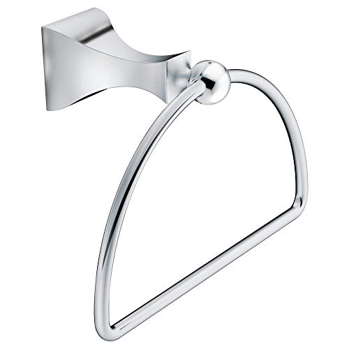 Product Cover Moen DN8386CH Retreat Collection Bathroom Hand Towel Ring with Hardware, Chrome