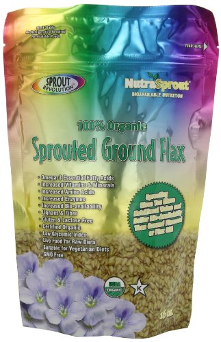Product Cover Sprout Revolution Nutrasprout Premium Organic Sprouted Ground Flax, 16-Ounce Pouch (Pack of 2)