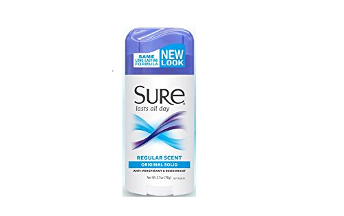 Product Cover Sure Original Solid Anti Perspirant and Deodorant, Regular Scent, 2.7-Ounces (Pack of 6)