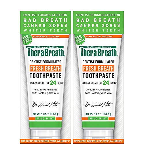 Product Cover TheraBreath Fresh Breath Toothpaste, Mild Mint Flavor, 4 Ounce Tube (Pack of 2)