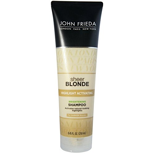 Product Cover John Frieda Sheer Blonde Highlight Activating Shampoo for Darker Shades, 8.45-Ounce Bottles (Pack of 3)