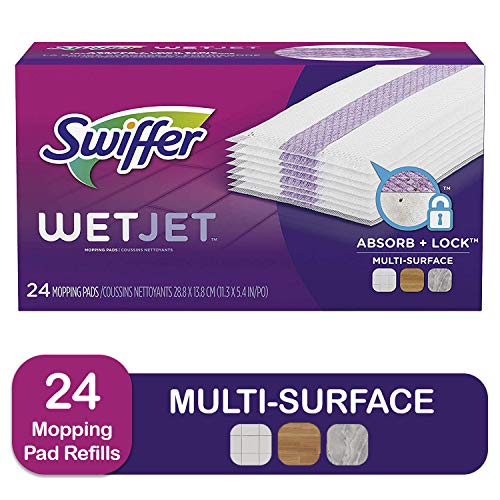 Product Cover Swiffer Wetjet Hardwood Mop Pad Refills for Floor Mopping and Cleaning, All Purpose Multi Surface Floor Cleaning Product, 24 Count