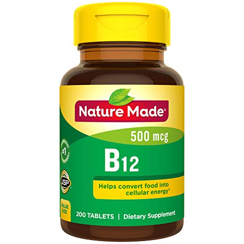Product Cover Nature Made Vitamin B12 500 mcg Tablets, 200 Count for Metabolic Health† (Packaging May Vary)