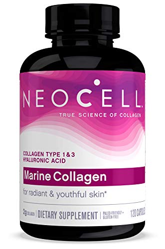 Product Cover NeoCell Marine Collagen, Collagen Types 1 & 3 for Skin Hydration Certified Paleo Friendly and Gluten-Free  120 Capsules (Packaging May Vary)
