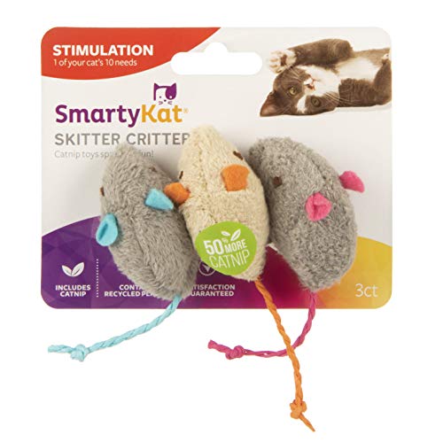 Product Cover SmartyKat Skitter Critters Cat Toy Catnip Mice, 3/pkg