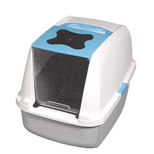 Product Cover Catit Hooded Cat Litter Pan, White/Blue