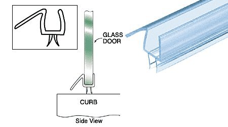 Product Cover C.R. Laurence CRL Co-Extruded Clear Bottom Wipe with Drip Rail for 3/8 Glass - 32-5/8 in long
