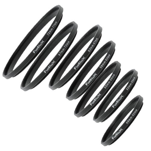Product Cover Fotodiox 7 Metal Step Up Ring Set, Anodized Black Metal 49-52mm, 52-55mm, 55-58mm, 58-62mm, 62-67mm, 67-72mm, 72-77mm