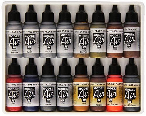 Product Cover Vallejo Metallic Set Model Air Paint, 17ml, 16-Pack