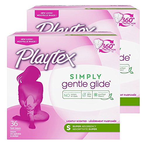 Product Cover Playtex Gentle Glide Tampons with Triple Layer Protection, Super, Fresh Scent - 36 Count (Pack of 2)