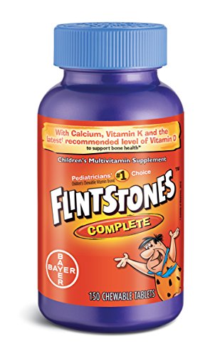 Product Cover Flintstones Children's Complete Multivitamin Chewable Tablets, 150-Count Bottles (Pack of 2)(Packaging May Vary)